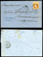 O N°23, 40c Dentelé Obl Càd Du 1 Sept 1866 Sur Lettre De Marseille Déposée Au Paquebot 'AMERIQUE' à Destination De Const - 1849-1876: Classic Period