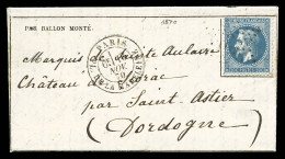O LE GENERAL UHRICH: 20c Lauré Obl étoile 3 + Càd Paris Madeleine Du 16 Nov 70 Sur Gazette Des Absents N°8 Pour St Astie - Krieg 1870