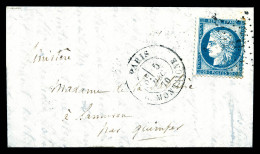 O LE DENIS PAPIN', 20c Siège Obl étoile '5' + Càd Du 5 Déc 1870 Pour Lannion, Au Verso Arrivée Le 8 Déc 70. TTB (certifi - Krieg 1870