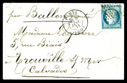 O LE GAMBETTA', 20c Siège Obl étoile, Cad Du 9 Janv 1871 Pour Trouville Sur Mer, Arrivée Le 19 Janvier 71. TTB (certific - War 1870