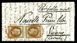 O AUTRICHE: LE Grle FAIDHERBE: 30c Lauré X2 Exemplaires Obl Càd Paris SC Rouge Du 12 Janv 1871 Sur Correspondance De LA  - Guerre De 1870