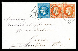 O 40c Lauré X 2 Exemplaires + 10c Lauré Obl GC 740 Sur Lettre De CARPENTRAS Le 5 Janv 1871 Pour Paris Avec Mention 'PAR  - Guerre De 1870