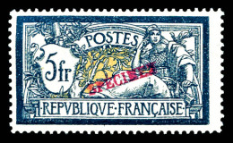 ** N°123, 5F Bleu Et Chamois Surchargé 'SPECIMEN' En Rouge, R.R.R (certificat)  Qualité: ** - 1900-27 Merson