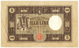 1000 LIRE BARBETTI GRANDE M TESTINA DECRETO 13/04/1926 BB/BB+ - Regno D'Italia – Autres