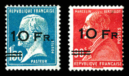 * N°3/4, Paire Berthelot Et Pasteur Surchargée à Bord Du Paquebot 'Ile De France', Grande Fraîcheur, Rare Et Superbe (si - 1927-1959 Mint/hinged