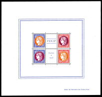 ** N°3, Non émis: Exposition Philatélique De 1937, Bloc Petit Format 170x160 Composé De 4 Timbres Dentelés Avec Couleurs - Mint/Hinged