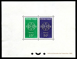 ** Blocs Spéciaux N°1218/1219, Paire Europa De 1959 (tirage 20 Exemplaires), Rare Et SUP (certificat)  Qualité: ** - Ungebraucht