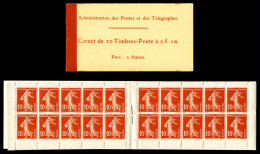 ** N°138-C5, Carnet De 20 Timbres Poste à 0f10- Prix: 2f: PAPIER GC. R.R. SUP (certificat)  Qualité: ** - Old : 1906-1965