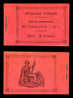 ** N°138-C8, Semeuse 10c Rouge, 5 Feuillets De 6 Timbres Sur Papier Melangés (X Et Normal), Rare Et Très Beau (certifica - Old : 1906-1965