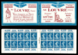 ** N°140-C13, Série 73-A, CARNET DU LOUVRE, 20 Timbres, R.R.R. Et SUPERBE (certificat)  Qualité: ** - Old : 1906-1965