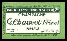 ** N°159-C2, Série 26 B, CHAMPAGNE CHAUVET Et AIGLE Avec 1 Timbre Isolé Au Type 1a (case13), RRE Et SUP (certificat)  Qu - Anciens : 1906-1965