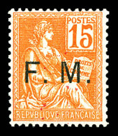 ** N°1, 15c Orange, Bon Centrage. SUP  Qualité: **  Cote: 235 Euros - War Stamps