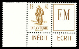 ** N°10A, Non émis: Infanterie, Couleur Brun Jaune Au Lieu De Brun Cdf. TTB (certificat)  Qualité: ** - Kriegsmarken