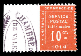 * N°1, 10c Vermillon Bdf: Dentelé Sur Trois Cotés. SUP. R.R. (signé Bernard/certificat)  Qualité: * - Guerre (timbres De)