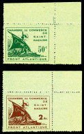 (*) N°8/9, Paire St Nazaire De 1945, Cdf, TTB (signé Brun)  Qualité: (*)  Cote: 370 Euros - War Stamps