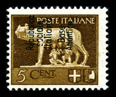 ** N°7, 5c Sépia 'Louve', (tirage 200 Ex), SUPERBE. R.R.R (signé Calves/certificat)  Qualité: **  Cote: 9250 Euros - War Stamps