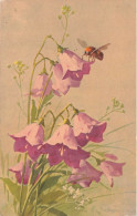 FLEURS PLANTES - Fleurs Violettes En Cloche - Abeille Butinant La Fleur - Carte Postale Ancienne - Bloemen