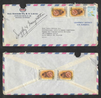 SD)1968 NICARAGUA ANTIQUES, 4 DECORATED POTTERY STAMPS, SOBRALIA PLEIANTHA, AIR MAIL, COMMERCIAL COVER CIRCULATED FROM N - Nicaragua