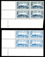 ** N°299/300, Normandie, 1f 50 Bleu Et Bleu Clair, 2 Bd4 Coin De Feuille Datés. TB  Qualité: **  Cote: 1175 Euros - 1930-1939