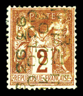 (*) N°12, 2c Brun-rouge Surchargé 5 Lignes Verticalement Du 10 Octobre 1893, Grande Fraîcheur, TRES BON CENTRAGE, PIECE  - 1893-1947