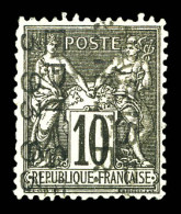 (*) N°16a, 10c Noir Sur Lilas Surchargé 5 Lignes Verticalement SANS QUANTIEME, B/TB (signé Calves/certificat)  Qualité:  - 1893-1947