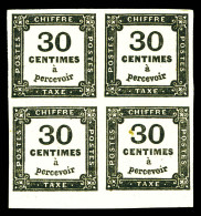 * N°6, 30c Noir En Bloc De Quatre Bas De Feuille, Frais. TTB (certificat)  Qualité: *  Cote: 1600 Euros - 1859-1959 Mint/hinged
