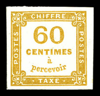 ** N°8, 60c Jaune-bistre, Grandes Marges, FRAÎCHEUR POSTALE, SUP (certificat)  Qualité: ** - 1859-1959 Mint/hinged