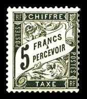 * N°24, 5F Noir, Très Jolie Pièce, TTB (signé Calves/certificat)  Qualité: *  Cote: 4000 Euros - 1859-1959 Mint/hinged