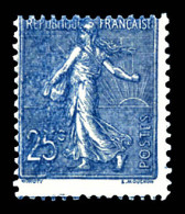 ** N°132, 25c Semeuse, Bleu Foncé Impression Defectueuse. TTB (certificat)  Qualité: ** - Unused Stamps