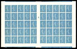 ** N°132c, 25c Semeuse Non Dentelé En Panneau Complet De 50 Exemplaires Millésime 4. PIECE SUPERBE. R.R.R (signé Brun/ce - 1872-1920