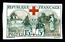 * N°156a, Infirmières 15c +5c Noir Et Rouge Non Dentelé. SUP. R. (signé Calves/certificat)  Qualité: *  Cote: 2000 Euros - 1872-1920