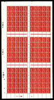 ** N°129c, Semeuse 10c ROSE FONCE Type III En Feuille Complète De 150 Exemplaires Millésime '6' (1906), SUP. R.  Qualité - Full Sheets