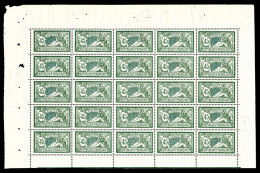 ** N°143d, Merson, 45c Vert Et Bleu Papier 'GC' En Feuille Complête De 25 Exemplaires, Fraîcheur Postale, Très Bon Centr - Feuilles Complètes