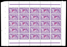 ** N°240, 3F Lilas Et Carmin En Feuille De 25 Exemplaires Avec Liseret, Fraîcheur Postale, SUPERBE (certificat)  Qualité - Hojas Completas