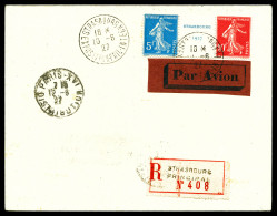 O N°242A, Expo De Strasbourg, Paire Avec Intervalle Sur Lettre. SUP (certificat)  Qualité: Oblitéré - 1921-1960: Période Moderne