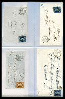 O 1849-1900, Lot Composé De Timbres Choisis (qualité Et Marges) Présentés Sur Fiches D'achat De Négociants Dont Nuances, - Collections