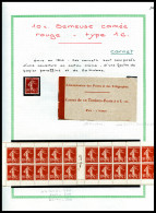 N Et O 1910, SEMEUSE 10c Rouge (n°138): étude De Timbres Neuf Et Obl Présentée Sur Pages D'album Dont Variétés, Millésim - Collections