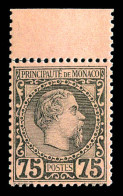 ** N°8, Charles III, 75c Noir Sur Rose, Bord De Feuille, Bon Centrage, SUPERBE (certificat)  Qualité: ** - Unused Stamps