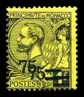 * N°71a, 75c Sur 1f Noir Sur Jaune: Double Surcharge. TTB. R. (signé Brun/certificat)  Qualité: *  Cote: 670 Euros - Unused Stamps