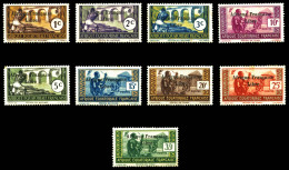 * N°156b/64b, Série Complète, Surcharge Espacée De 3.5mm, Les 9 Valeurs TB  Qualité: *  Cote: 130 Euros - Unused Stamps