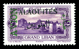 ** N°7a, 5 Pi Violet: Sur N°60 Du Grand Liban, Très Frais. TTB (certificat)  Qualité: **  Cote: 450 Euros - Unused Stamps