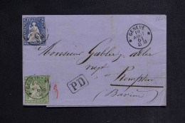 SUISSE - Lettre De Genève Pour La Bavière En 1861  - L 149796 - Cartas & Documentos