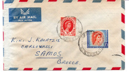 RHODESIA & NYASALAND 1957 -  Airmail Cover Posted To Samos Greece - Rodesia & Nyasaland (1954-1963)