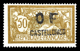 * N°41, 50c Merson Surchargé. SUP. R. (signé Brun/certificat)  Qualité: *  Cote: 1200 Euros - Unused Stamps