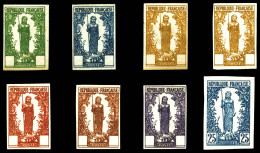 (*) Type Femme Bakalois: 8 Essais Non Dentelée SANS FOND, Dont 7 Sans La Valeur Et Une Avec Valeur. TTB (certificat)  Qu - Unused Stamps