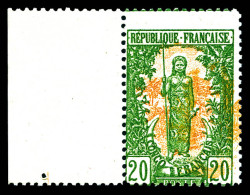 ** N°33a, 20c Vert Et Jaune Foncé, Variété Centre Doublé Dont Un Renversé, Bdf, Très Frais. SUP. R. (certificat)  Qualit - Unused Stamps