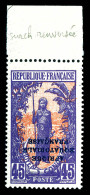 * N°83a, 45c Violet Et Rouge, Surcharge Renversée, Bdf. TTB (certificat)  Qualité: *  Cote: 275 Euros - Unused Stamps