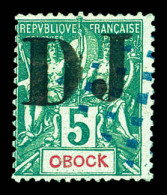 O N°1a, 5c Vert: Sans Barres Sur OBOCK. SUP. R. (certificat)  Qualité: Oblitéré  Cote: 1000 Euros - Used Stamps