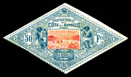 * N°21, 50f Bleu Et Rose, Marge Courte à Gauche, Belle Présentation (signé Brun/certificat)  Qualité: *  Cote: 950 Euros - Unused Stamps