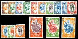 * N°37 à 52, Série Complète De 1902 NON DENTELEE, Les 16 Val TTB. R. (certificat)  Qualité: *  Cote: 2000 Euros - Unused Stamps